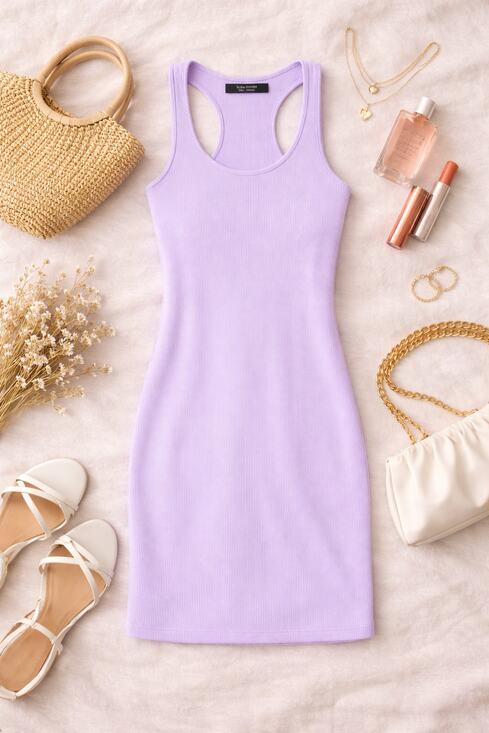 naked wardrobe Dresses & Skirts - NWT Naked Wardrobe Baby Mama Women's Tank Mini Dress Racerback Purple Size S